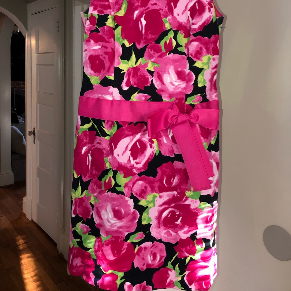 Floral Talbots dress with pink bow